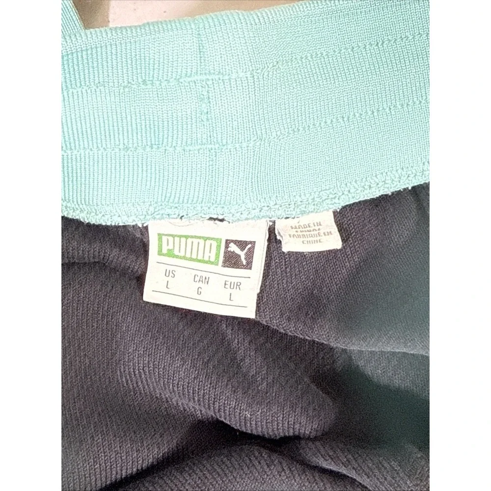 Puma Claw Pack Shorts Mens Size Large Black Teal Embroidered Active Y2k Street
